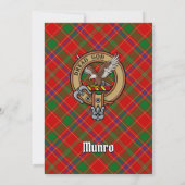 Clan Munro-Wappen über Tartan Einladung (Rückseite)