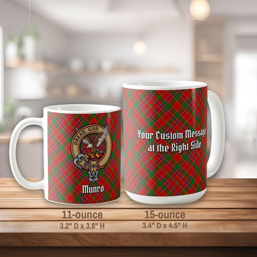 Clan Munro-Wappen über Tartan Kaffeetasse