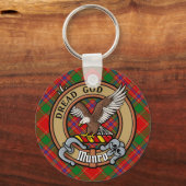 Clan Munro-Wappen über Tartan Schlüsselanhänger (Vorderseite)