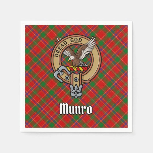 Clan Munro-Wappen über Tartan Serviette (Vorderseite)