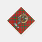 Clan Munro-Wappen über Tartan Serviette (Ecke)