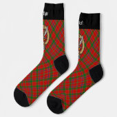 Clan Munro-Wappen über Tartan Socken (Linkes Detail)