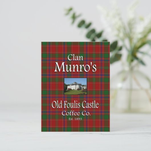 Clan Munro's Old Foulis Castle Coffee Co. Postkarte (Stehend Vorderseite)