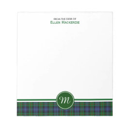 Clan Murray Tartan Monogram Note Pad Notizblock