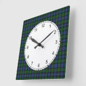 Clan Murray Tartan Wall Clock Quadratische Wanduhr (Winkel)