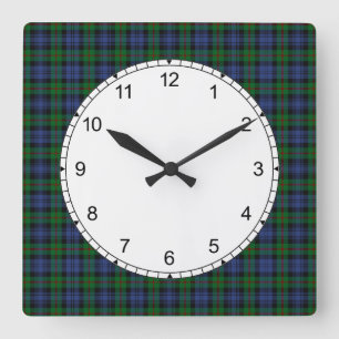 Clan-Murraytartan-Wanduhr Quadratische Wanduhr