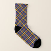 Clan Murtaugh Tartan Blue und Gold Kariert Socken (Rechts - Außen)