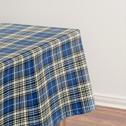Clan Napier Blue, Black and White Scottish Tartan Tischdecke (Beispiel)