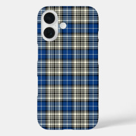 Clan Napier Tartan Blau, Schwarz und Weiß Kariert iPhone 16 Hülle