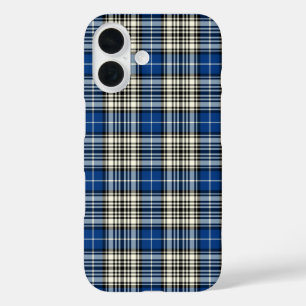 Clan Napier Tartan Blau, Schwarz und Weiß Kariert iPhone 16 Hülle
