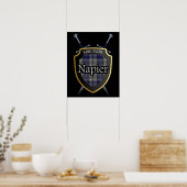 Clan Napier Tartan Scottish Shield & Schwerter Poster (Küche)