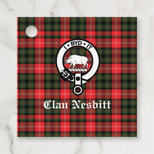 Clan Nesbitt Wappen Abzeichen & Tartan Personalisi Geschenkanhänger (Vorderseite)