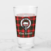 Clan Nesbitt Wappen Abzeichen & Tartan Personalisi Glas (Rückseite)