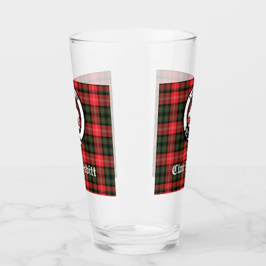 Clan Nesbitt Wappen Abzeichen & Tartan Personalisi Glas (Links)