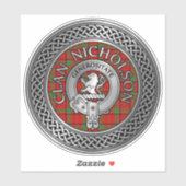 Clan Nicholson Wappen & Tartan Knot Aufkleber (Blatt)