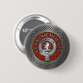 Clan Nicholson Wappen & Tartan Knot Button (Vorne & Hinten)
