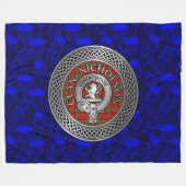 Clan Nicholson Wappen & Tartan Knot Fleecedecke (Vorderseite (Horizontal))