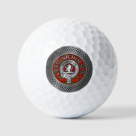 Clan Nicholson Wappen & Tartan Knot Golfball (Vorderseite)