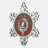 Clan Nicholson Wappen & Tartan Schneeflocken Zinn-Ornament (Rechts)