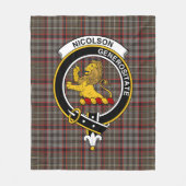 Clan Nicolson Hunting Weathered Tartan Kariert Fleecedecke (Vorderseite)