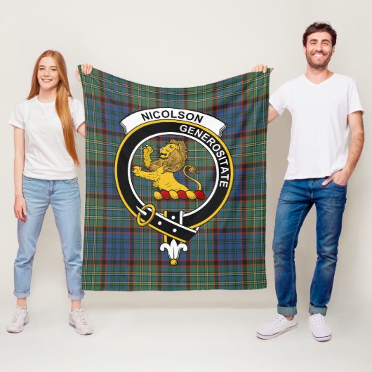 Clan Nicolson Junting Ancient Tartan Kariert Fleecedecke (Beispiel)