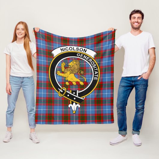 Clan Nicolson Tartan Kariert Fleecedecke (Beispiel)