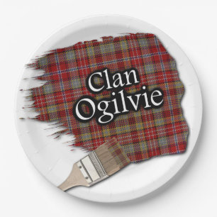 Clan Ogilvie Scottish Tartan Paint Brush Pappteller