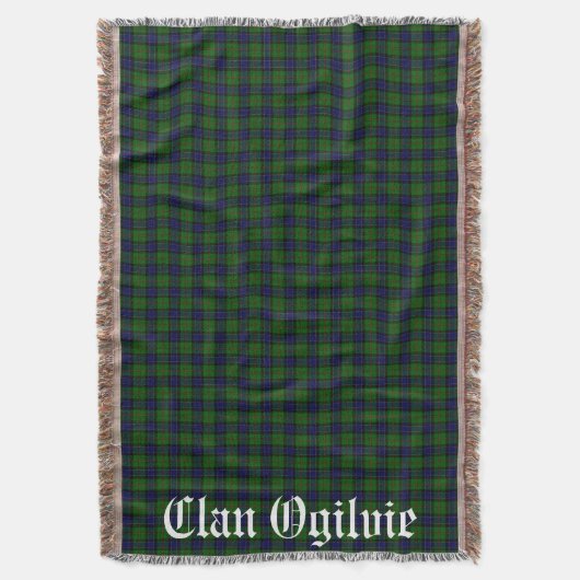 Clan Ogilvie Tartan Kariert Decke (Vorderseite Vertikal)