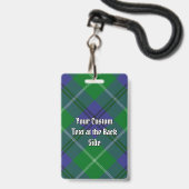 Clan Oliphant Tartan Abzeichen Ausweis (Rückseite mit Lanyard)