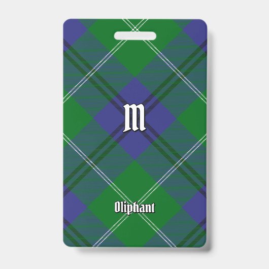 Clan Oliphant Tartan Abzeichen Ausweis (Vorderseite)