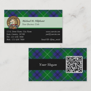 Clan Oliphant Tartan Business Card Visitenkarte