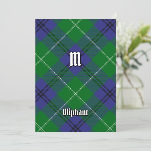 Clan Oliphant Tartan Einladung (Stehend Vorderseite)