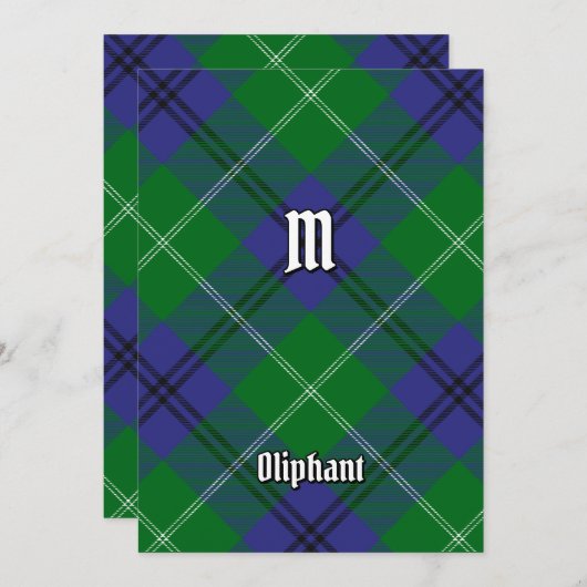 Clan Oliphant Tartan Einladung (Vorne/Hinten)