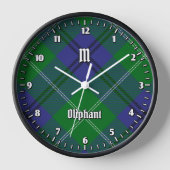 Clan Oliphant Tartan Large Clock Uhr (Vorderseite)