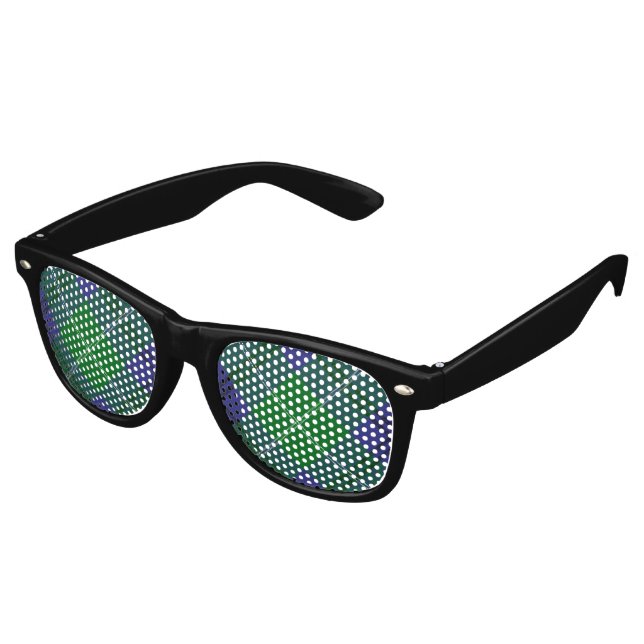 Clan Oliphant Tartan Retro Sonnenbrille (Schrägansicht)