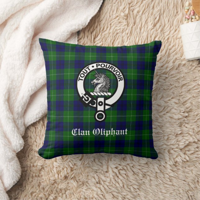 Clan Oliphant Tartan und Wappen Abzeichen Kissen (Decke)
