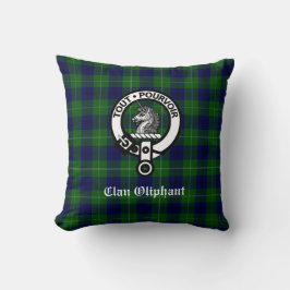 Clan Oliphant Tartan und Wappen Abzeichen Kissen