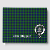 Clan Oliphant Wappen Abzeichen & Tartan Gästebuch (Vorderseite)