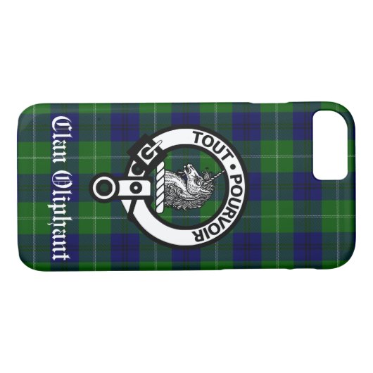 Clan Oliphant Wappen Abzeichen und Tartan Case-Mate iPhone Hülle (Rückseite (Horizontal))