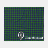 Clan Oliphant Wappen Abzeichen und Tartan Fleecedecke (Vorderseite (Horizontal))