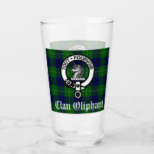 Clan Oliphant Wappen Abzeichen und Tartan Glass