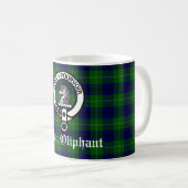 Clan Oliphant Wappen Abzeichen und Tartan Kaffeetasse (VorderseiteRechts)