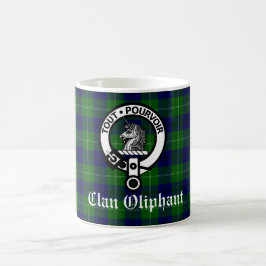 Clan Oliphant Wappen Abzeichen und Tartan Kaffeetasse