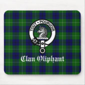 Clan Oliphant Wappen Abzeichen und Tartan Mousepad (Vorne)