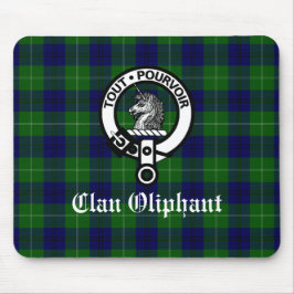 Clan Oliphant Wappen Abzeichen und Tartan Mousepad