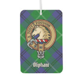 Clan Oliphant Wappen über Tartan Autolufterfrischer (Vorderseite)