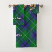 Clan Oliphant Wappen über Tartan Badhandtuch Set (Insitu)