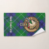 Clan Oliphant Wappen über Tartan Badhandtuch Set (Handtuch)