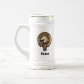 Clan Oliphant Wappen über Tartan Beer Stein Bierglas (Links)