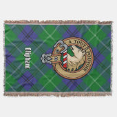 Clan Oliphant-Wappen über Tartan Decke (Vorderseite)